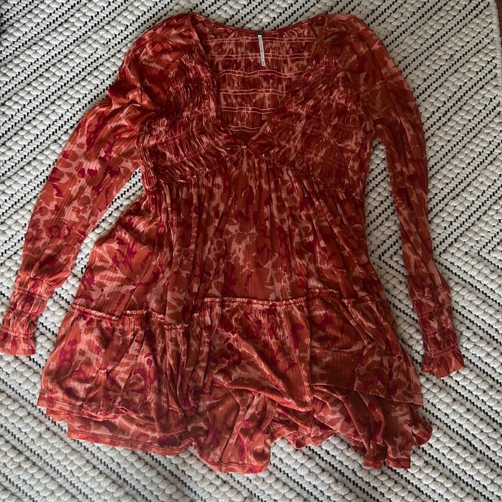 Free People printed babydoll tunic - size medium